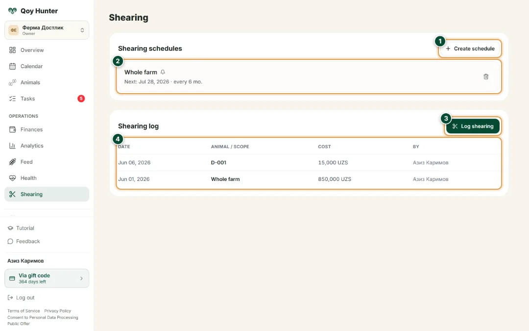 Shearing — The Shearing screen: How to use it — QoyHunter
