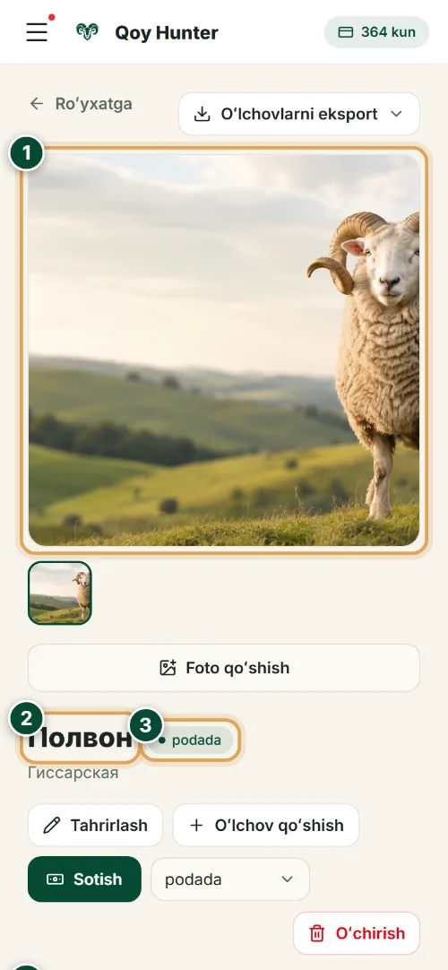 Hayvon kartochkasi — Kartochka sarlavhasi: Qanday foydalanish (Telefon) — QoyHunter
