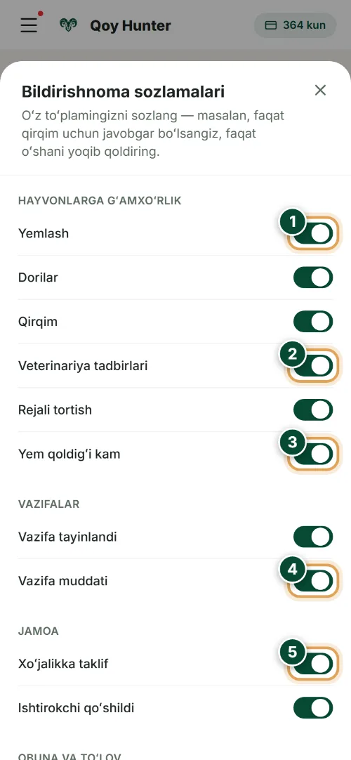 Bildirishnomalar va sozlamalar — Bildirishnomalarni sozlash: Qanday foydalanish (Telefon) — QoyHunter