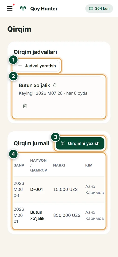 Qirqish — «Qirqim» ekrani: Qanday foydalanish (Telefon) — QoyHunter